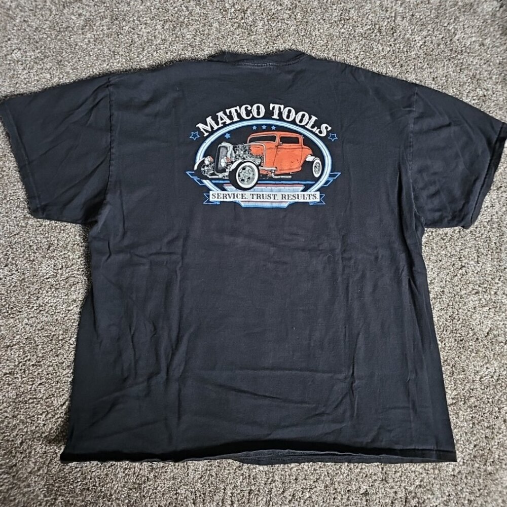 Matco Tools Black Cut Tag Size 2XL Vintage Car Back Graphic Automotive Shirt